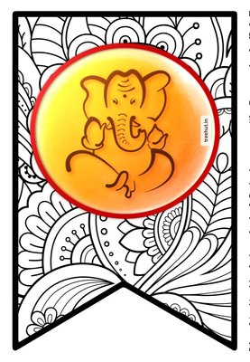 Happy Ganesha Chaturthi Posters to print and decorate Puja Pandal or Ganpati Celebration at Home
