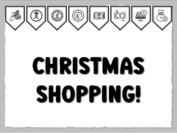 CHRISTMAS SHOPPING! Money Bulletin Board Kit, Ready to print