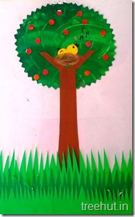 3D tree spring craft with birds