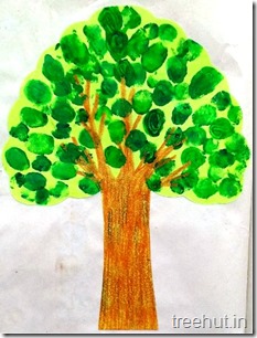 finger printing tree craft for toddlers
