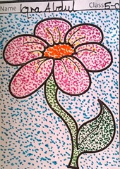 dot-art-flower by iqra abdul