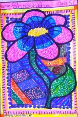 dot-art-flower by shreshtha lmgc lucknow indian child
