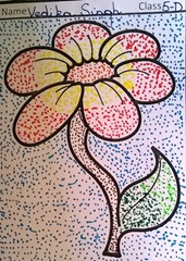dot-art-flower by vedika singh