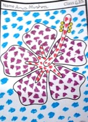 mosaic-art-flower mauve hibsicus by LMGC girl child