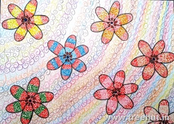 Floral pattern art by child Insha Amir