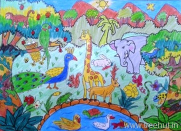 Jungle scene by child Surbhi Verma Study Hall Lucknow India
