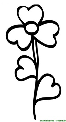 three petalled flower coloring page