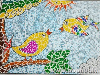 Mosaic art by child Bhavya Singh Lucknow India