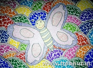 Dot art butterfly by child Gaurisha Prakash Lucknow India