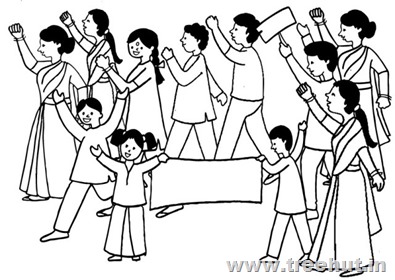 Rally procession coloring page