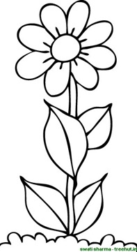 Simple flower coloring page