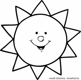 Sun coloring page for art therapy