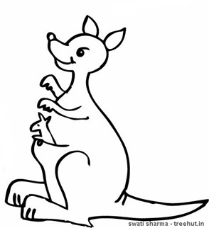 Kangaroo and joe coloring page