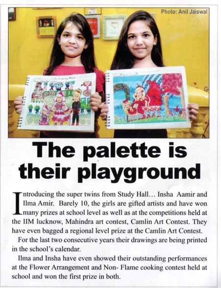Insha Amir and Ilma Amir young artists Study Hall school Lucknow India