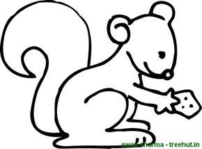 squirrel looking for food coloring page