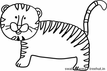 Cute tiger coloring sheet
