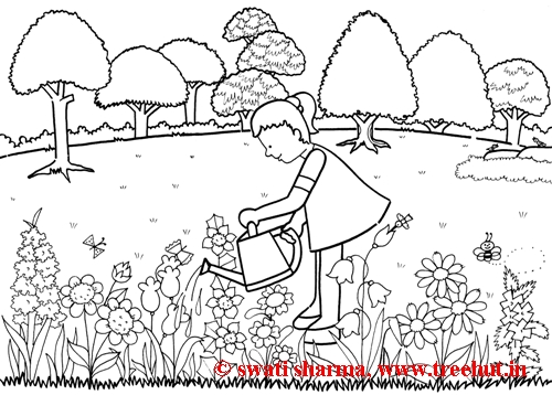 Love nature art therapy idea coloring page