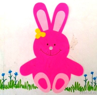 sitting pink easter bunny kids crafts for preschool toddlers