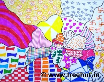 Pattern art with Abstract designs by a child