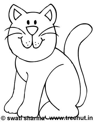 cat coloring page for Art therapy