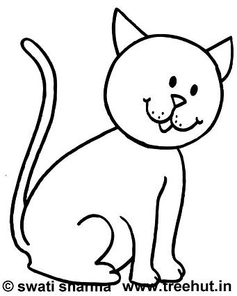Coloring page, Curious cat