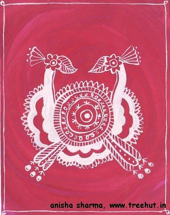 Indian birds motif