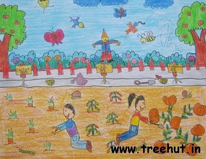 garden scene child art by Gaurie Singh