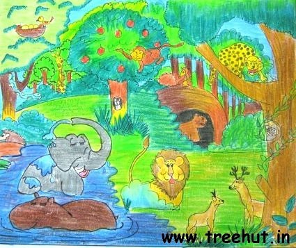 Jungle scene by child artist Devanshi Srivastava
