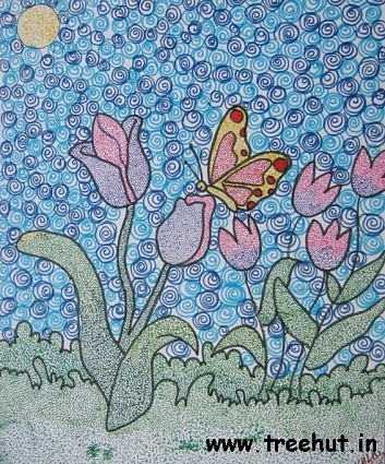 Floral art idea by child Mekhla Jaiswal