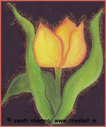 Yelloe tulip abstract art idea