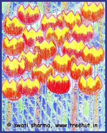 Abstract tulip flowers art idea