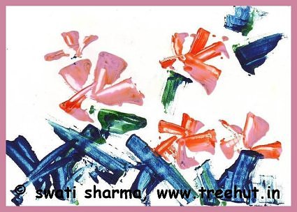 Abstract water color art idea flowers