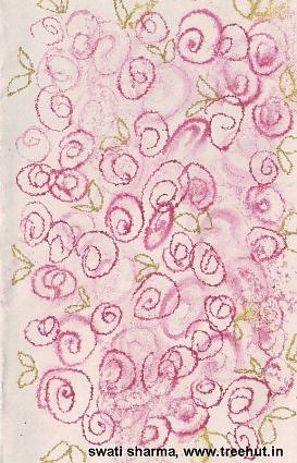 Roses in Water color painting idea to make gift wrapping paper