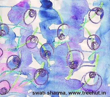 Water color painting idea to make gift wrap paper