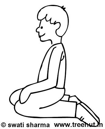 Boy Yoga Vajrasan coloring page