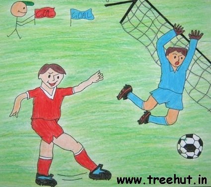 Football goal kids art by Khushboo