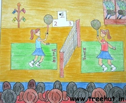 Girls badminton art by Siddhi Pandey