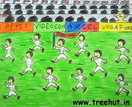Stadium scene kids art by Nirbhay Dube