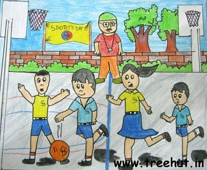 kids bouncing ball art by Divya Bansal