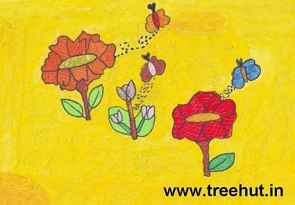 flowers kids art by Vibhati Tandon 