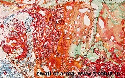 Hand made wrapping paper idea oil paint marbling