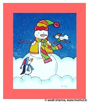 Snowman painting for children's room