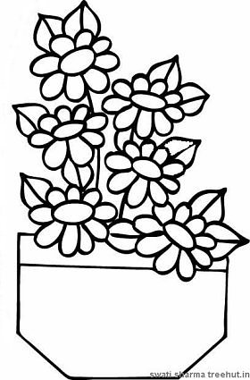 flower vase coloring pages