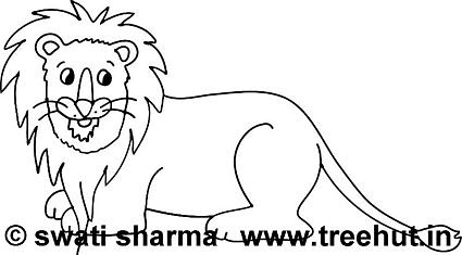 cute sitting lion coloring page