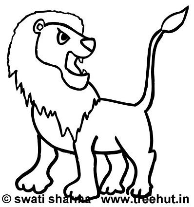 ferocious lion coloring page
