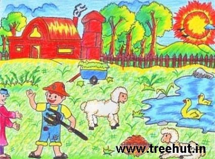 farm scene kids art ideas