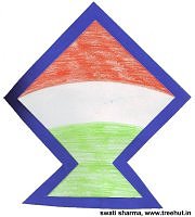 Indian tri color kite badge for independence day
