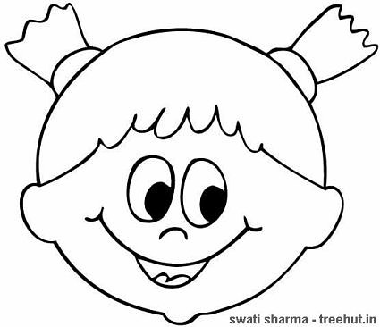 girl in pigtails coloring page