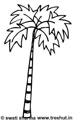 palm tree printable kids coloring pages