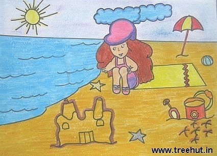 beach scene art by muskan gupta